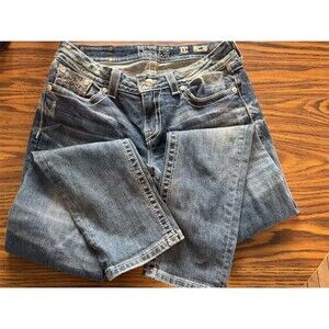 Miss Me high rise Skinny Jeans Womens 31x30 Blue Medium Wash Cuffed Embellished